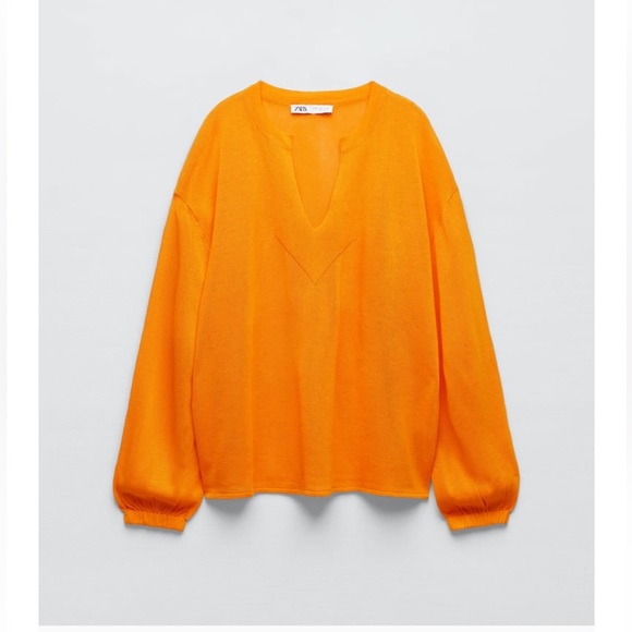 NWT ZARA ELASTIC HEM KNIT PANT AND BALLOON SLEEVE KNIT SWEATER - Picture 10 of 13